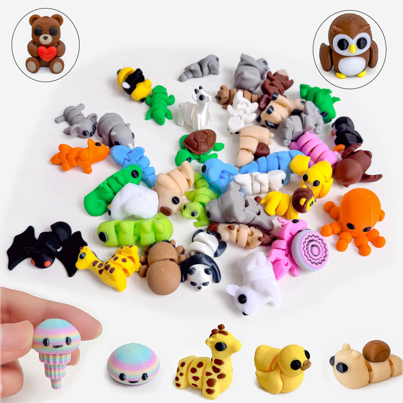 3D Printing Lizard - 10-50Pcs 3D Printed Colorful Mini Animals
