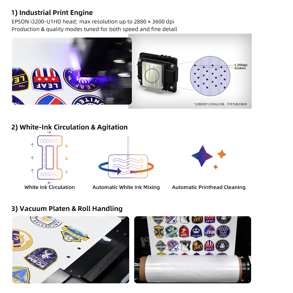 3D Printing Logo - LEAF UV DTF Label Printer I3200HD