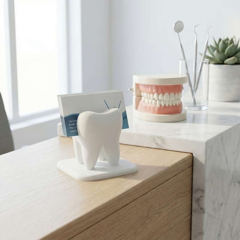 3D Printing Table - 3D Printed Tooth Shaped Business Card