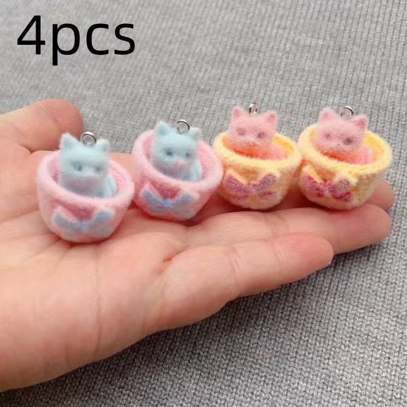 4pcs 3D plush resin cat pendan - đánh giá và giá 3D Printing Earrings