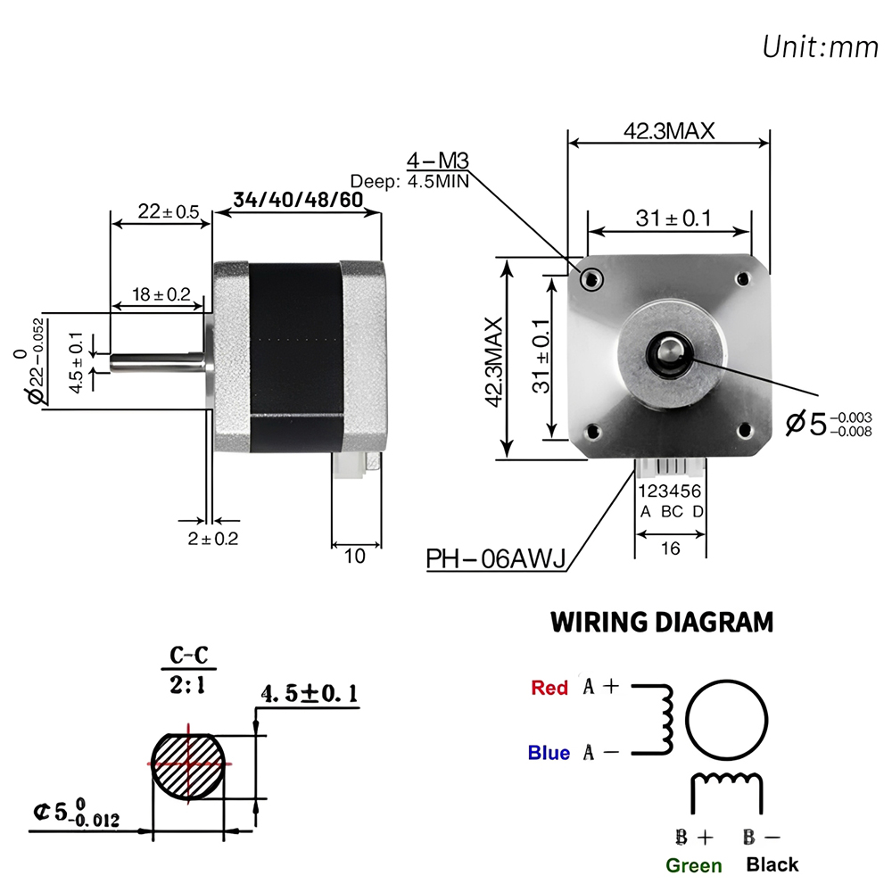 Nema 17 42mm Stepper Motor Ope - đánh giá và giá 3D Printing Maker