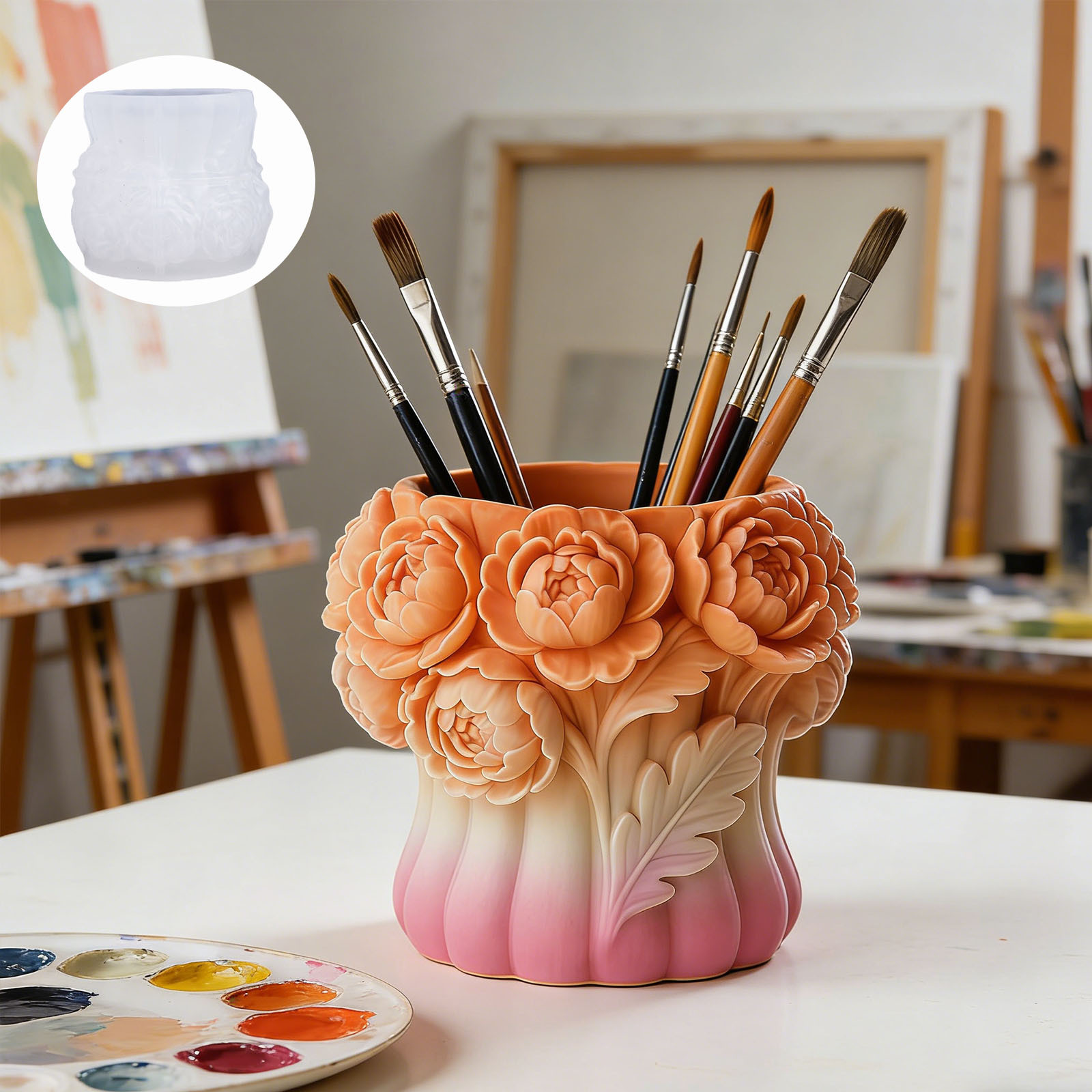 3D Rose Flower Vase Silicone M - đánh giá và giá 3D Printing Vase