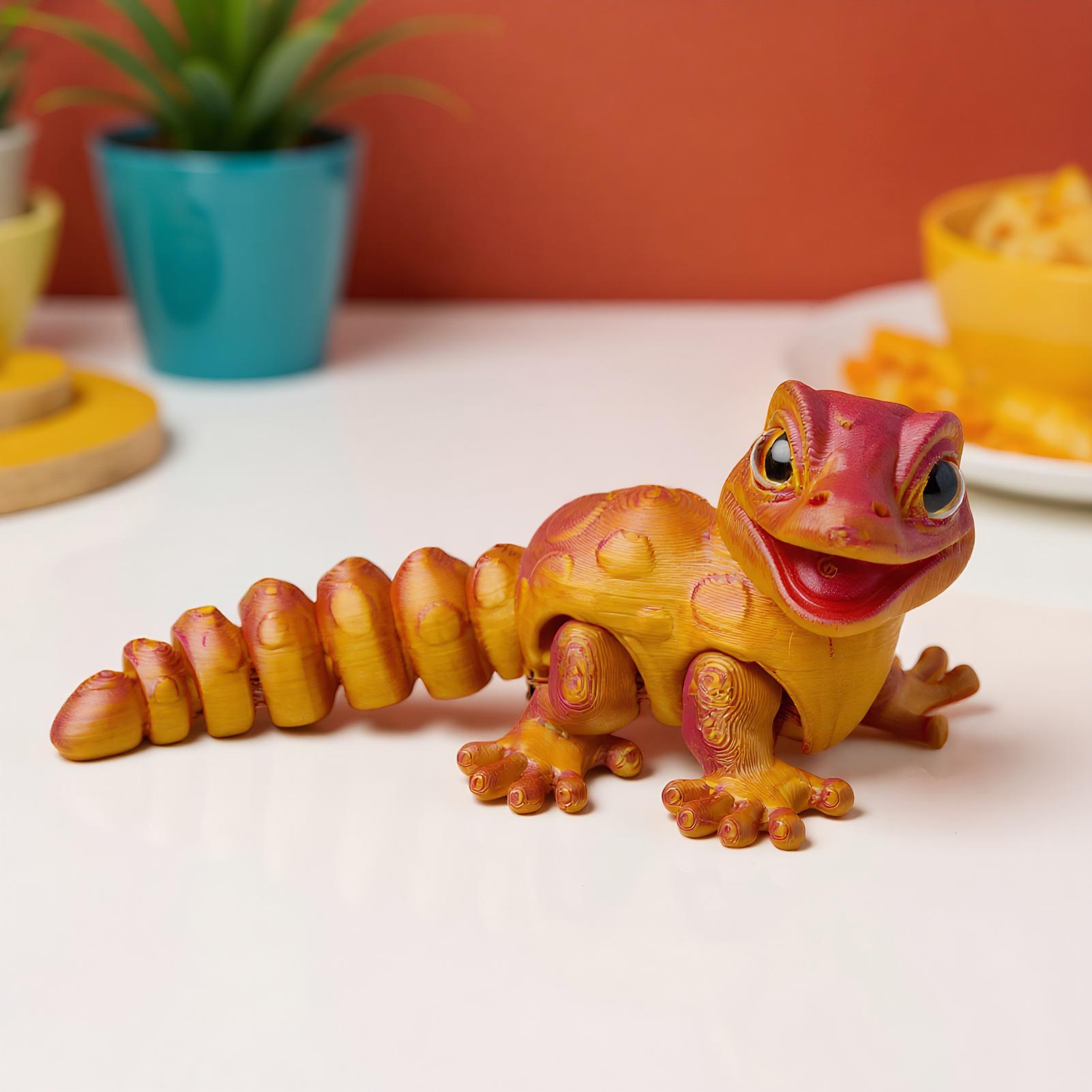 3D Printed Gecko Figurine Liza - đánh giá và giá 3D Printing Lizard