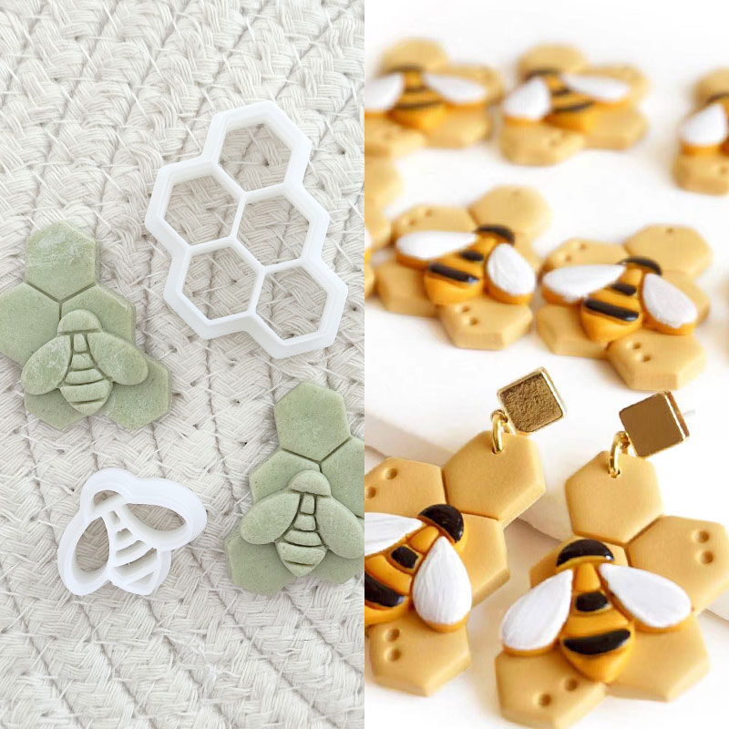3D Bee Honeycomb Earring Cutti - đánh giá và giá 3D Printing Earrings