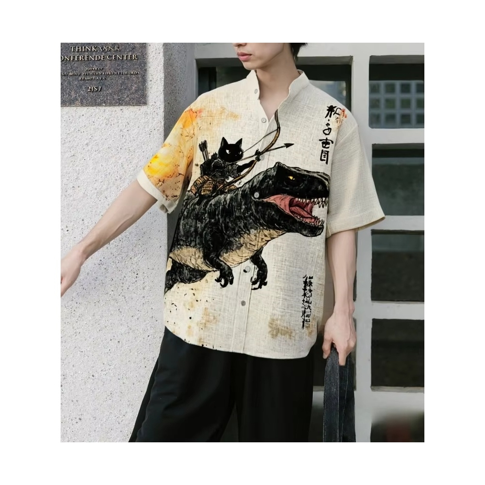 Men's Shirt Cartoon Cat Dinosa - đánh giá và giá 3D Printing Cancer