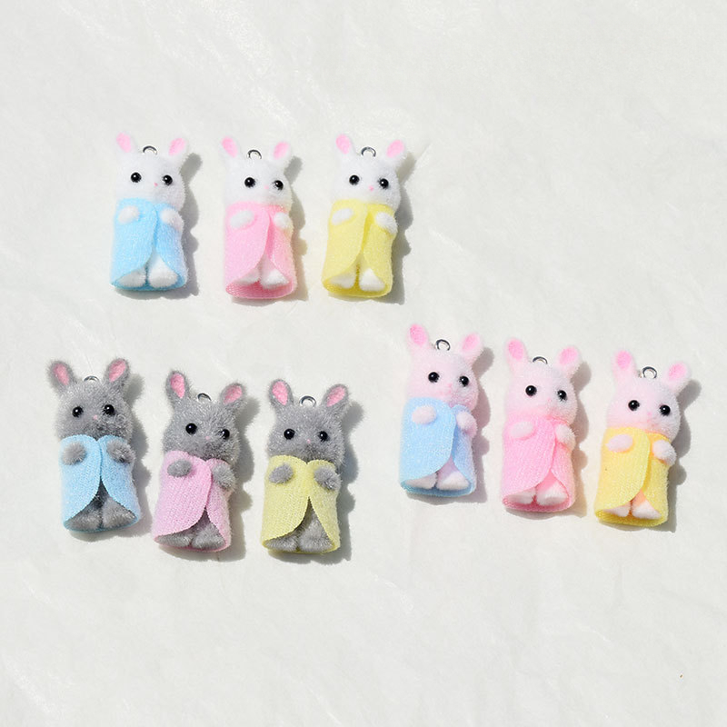 3Pcs 3D Flocking Resin Rabbit  - đánh giá và giá 3D Printing Earrings
