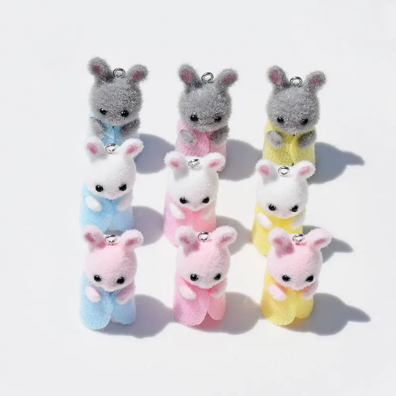 3Pcs 3D Flocking Resin Rabbit  - đánh giá và giá 3D Printing Earrings