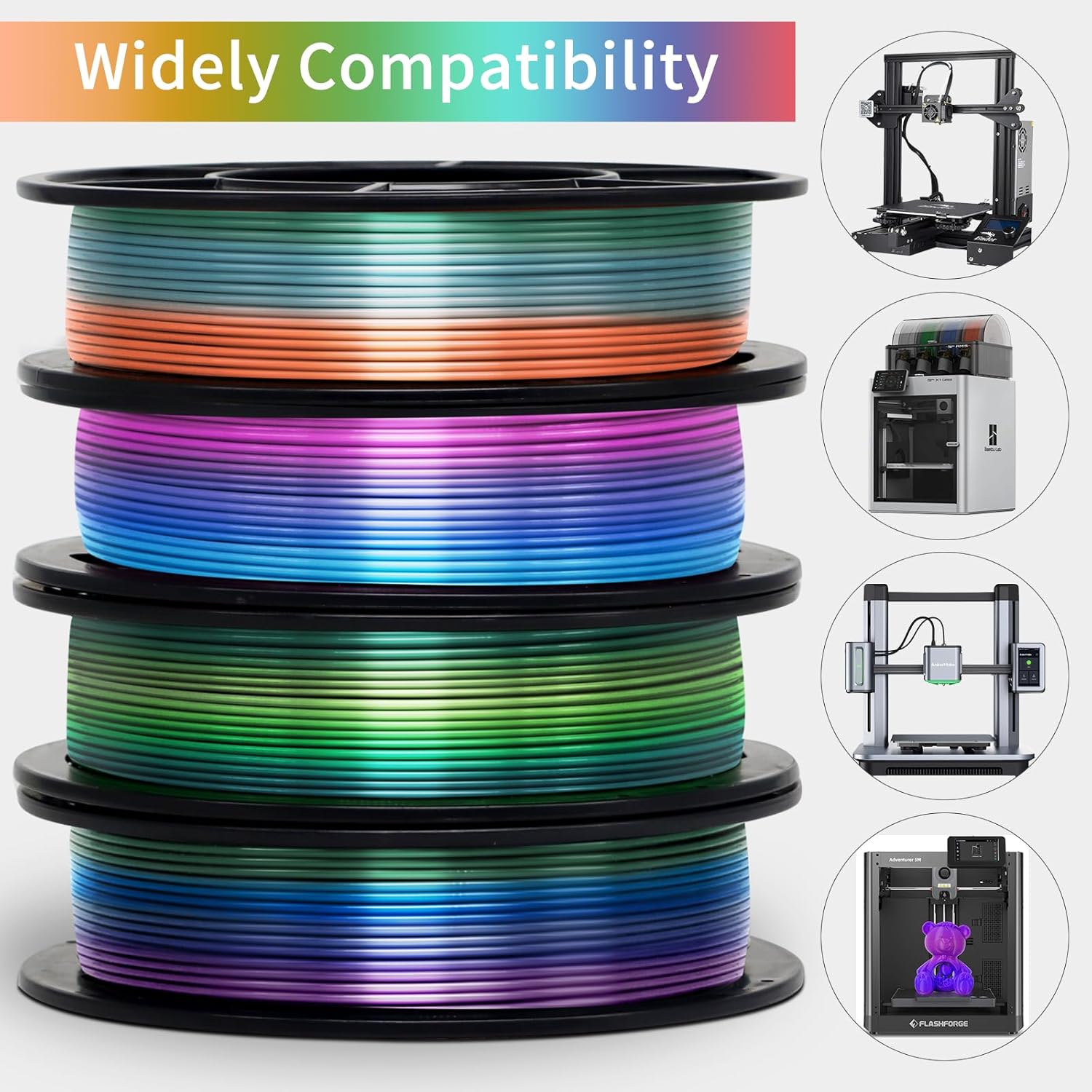 Rainbow Multi-Colored Silk Shi - đánh giá và giá 3D Printing Fdm