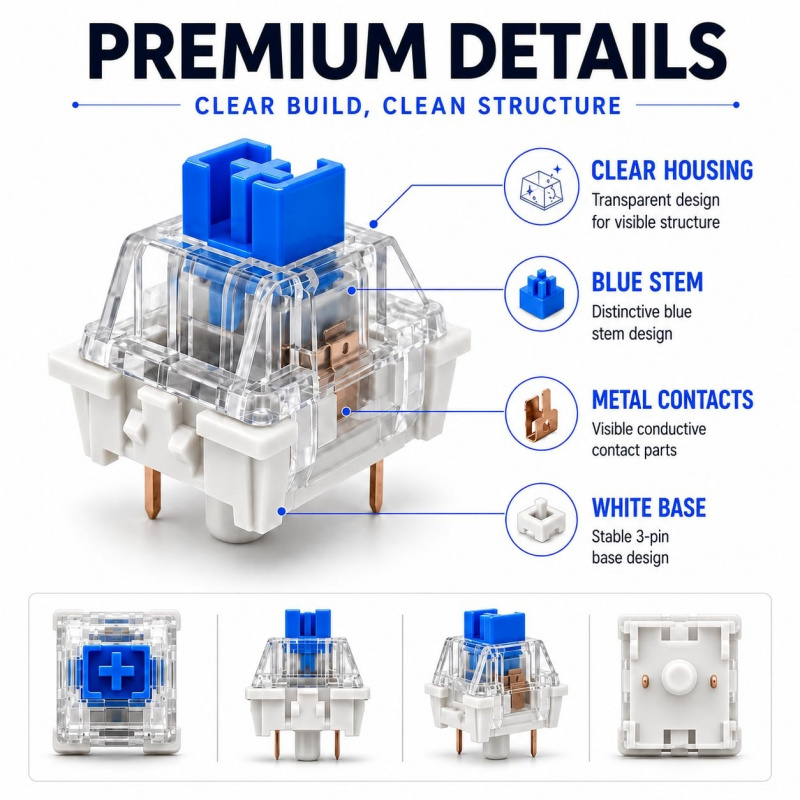 60PCS Blue Mechanical Keyboard - đánh giá và giá 3D Print Removal Tool