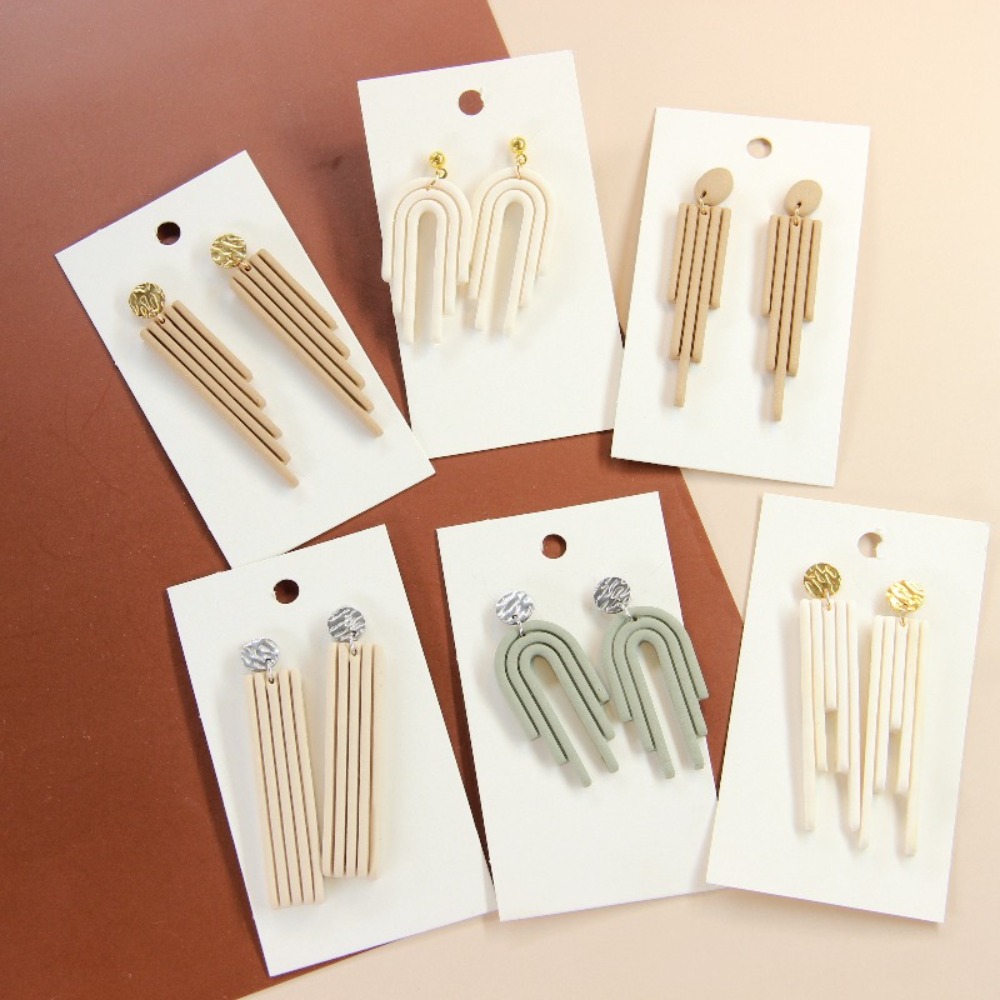 4Pcs Geometric Tassel Polymer  - đánh giá và giá 3D Printing Earrings