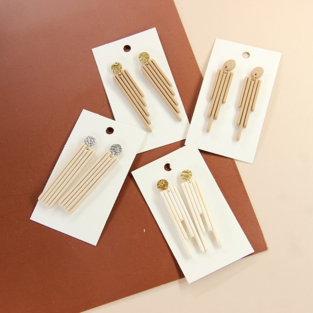 4Pcs Geometric Tassel Polymer  - đánh giá và giá 3D Printing Earrings